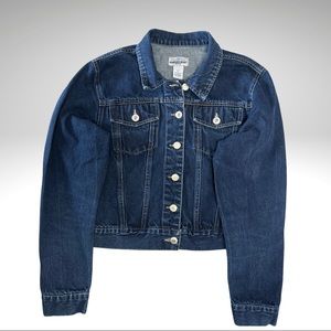 Anchor Dark Blue Denim Jacket Button Up Front